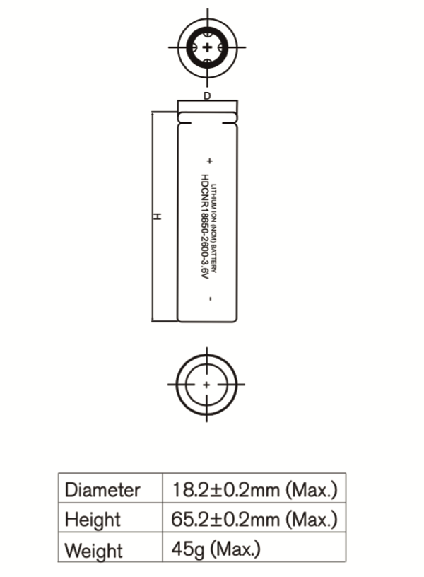 LiIOn Zelle 18650 3,6V 2600mAh