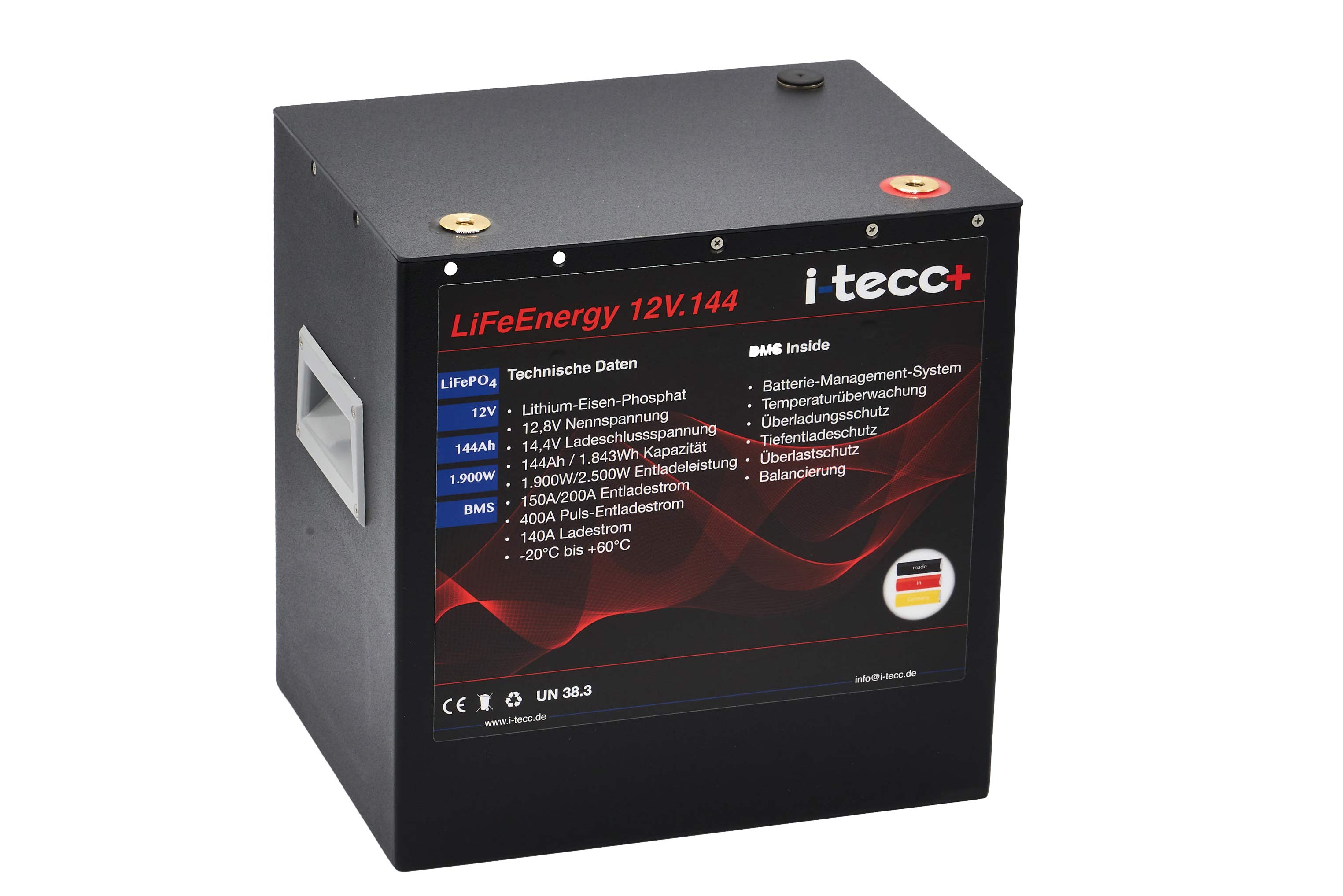 LiFePO4 Akku 12V 144Ah BMS inside