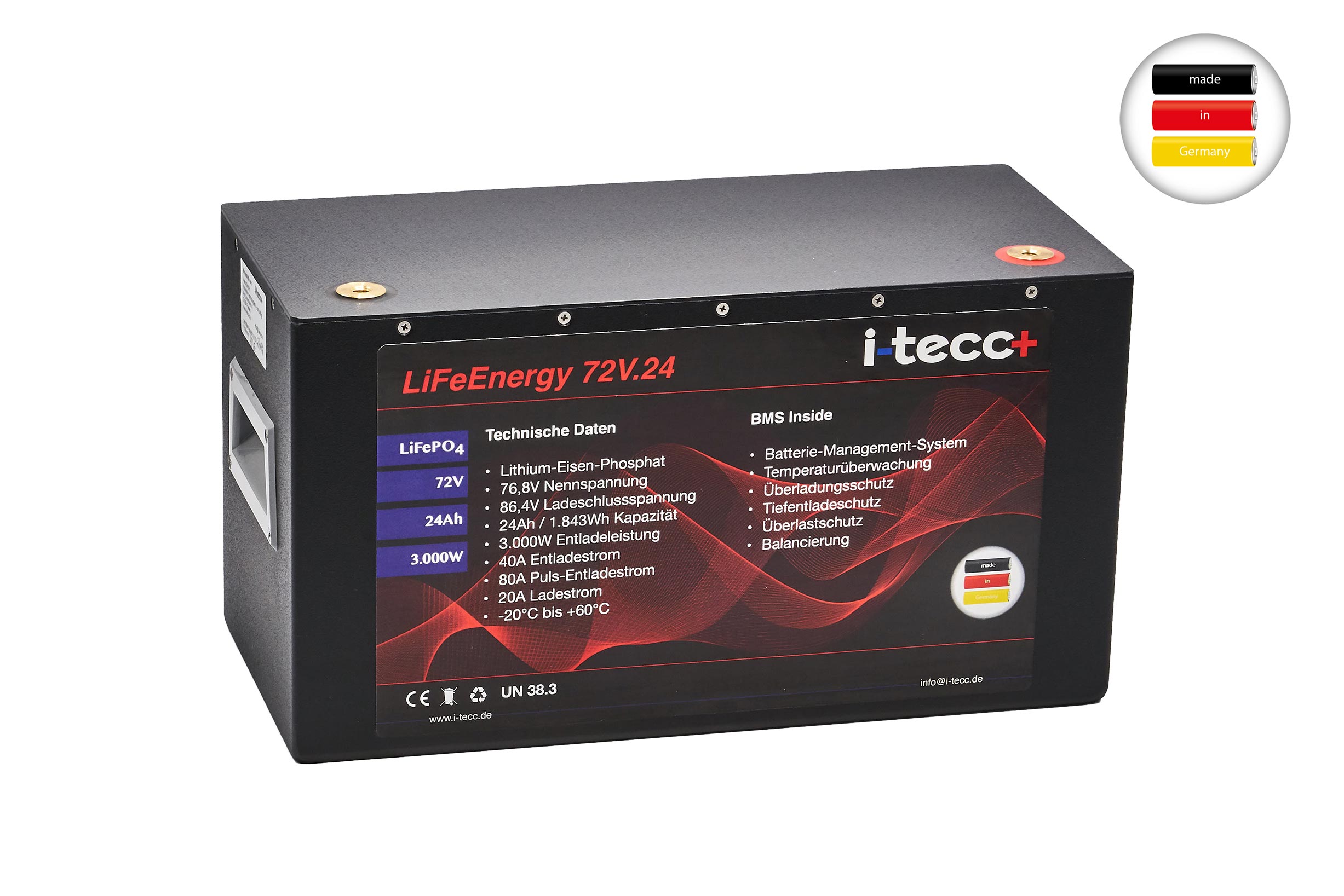 LiFePO4 Batterie 72V 24Ah - LiFeEnergy 72V.24.B