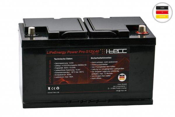 LiFePO4 Starterbatterie 12V 40Ah