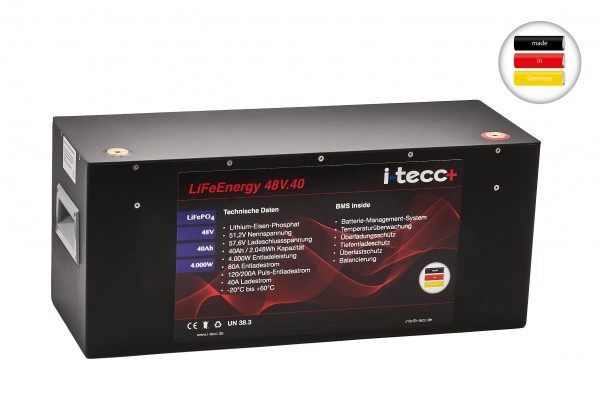 LiFePO4 Batterie 48V 40Ah - LiFeEnergy 48V.40.B