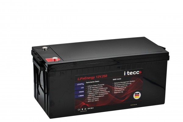 LiFePO4 Batterie 12V 250Ah - LiFeEnergy 12V.250