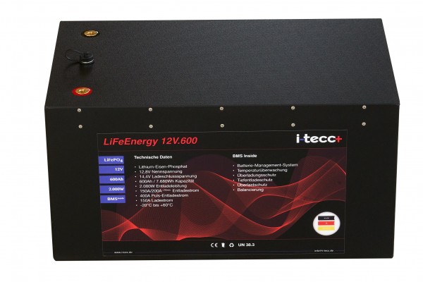 LiFePO4-Batterie 12V 600Ah