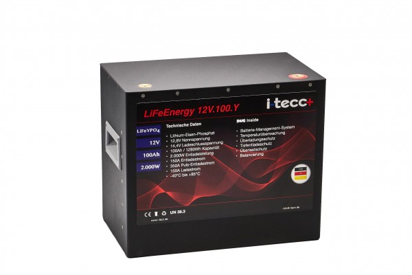 LiFeYPO4 Batterie 12V 100Ah - LiFeEnergy 12V.100.Y