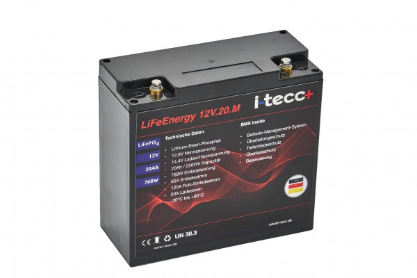 LiFePO4-Akku 12V 20Ah Moverbatterie