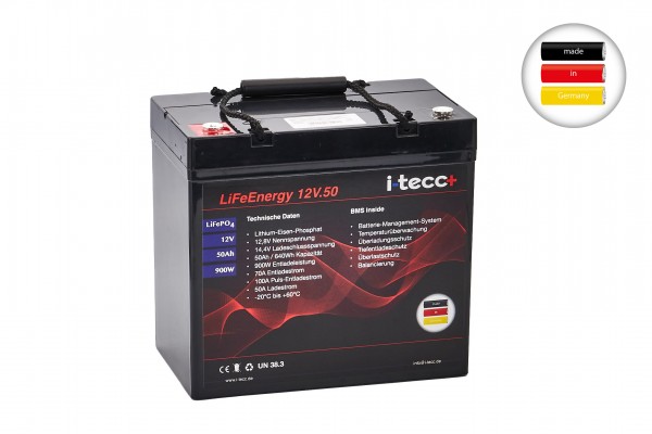 LiFePO4 Batterie 12V 50Ah - LiFeEnergy 12V.50