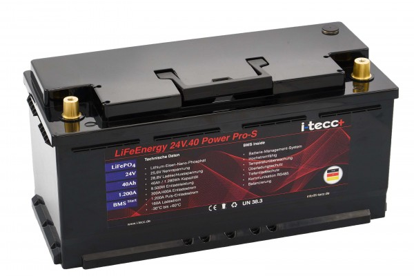 LiFePO4 Starterbatterie 24V 40A mit BMS